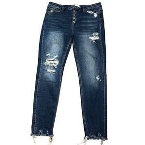 VERVET Parkside Haylie High Rise Button Fly Skinny Size 31 Dark Wash